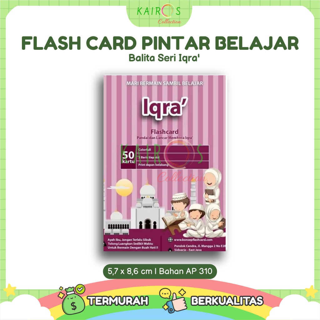 Flashcard Flash Card Kartu Pintar Belajar Balita Seri Iqra