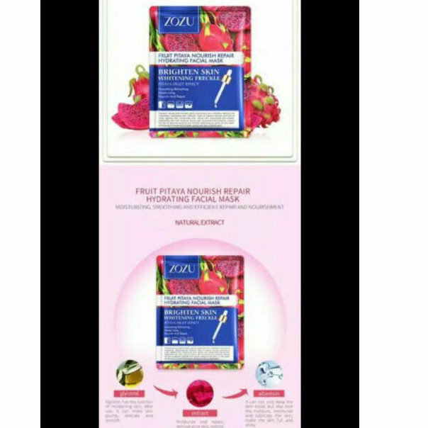 Zozu Fruit Extract Series |Serum Face Mask|Masker Buah|Masker Wajah|Masker Muka