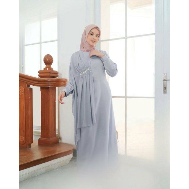 Celine Dress Vanilla Hijab Blue Denim