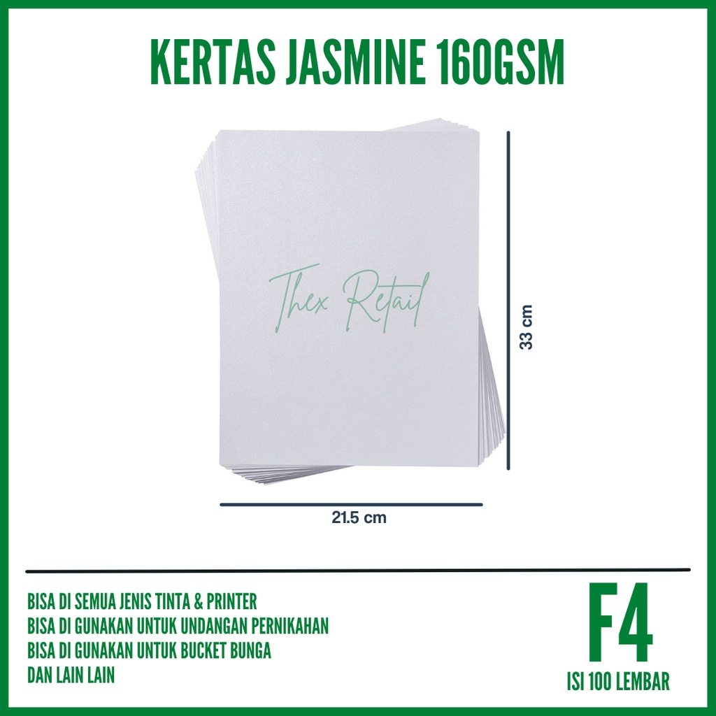 

Kertas Bunga Jasmine isi 100 lembar / Kertas Jasmine F4 / Undangan Jasmine Glitter F4
