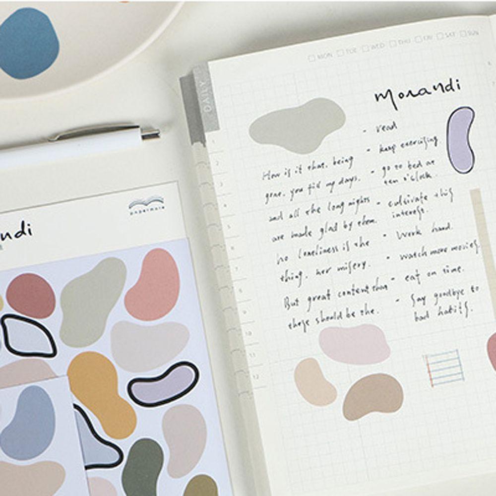 Mxbeauty Bahan Sticker Jurnal Perlengkapan Sekolah Custom Stiker Kertas Note Sticker Morandi Series Diary Handphone Idol Card Decor