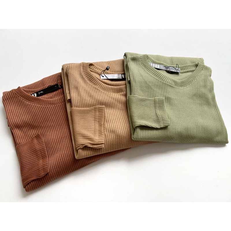 READYBASIC - BAJU KAOS LENGAN PANJANG BAHAN RIBB