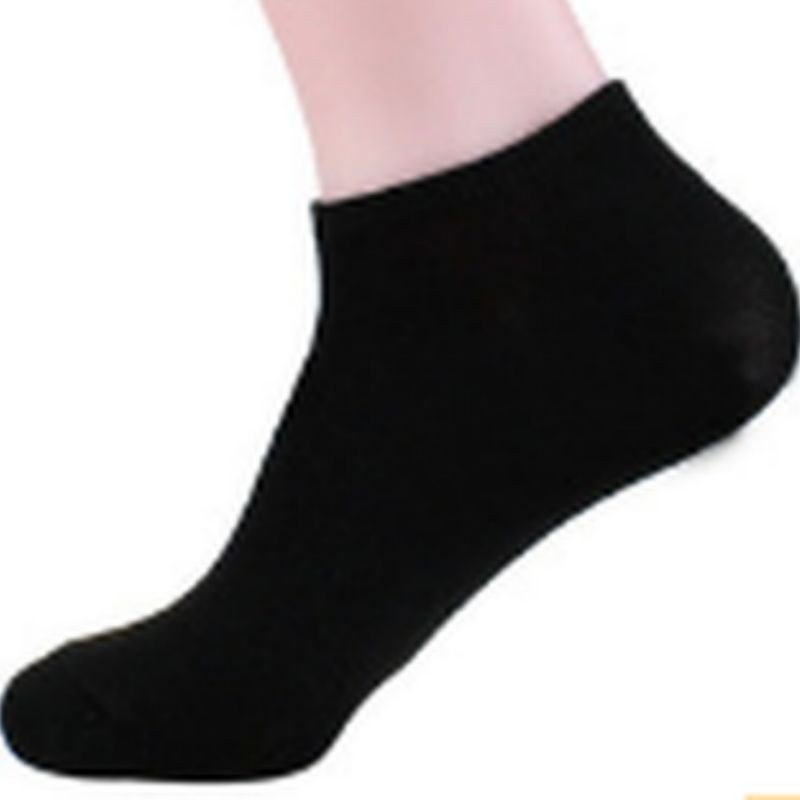 TOKO KL | (12 pasang) kaos kaki pendek mata kaki hitam polos ankle socks pria wanita dewasa unisex murah