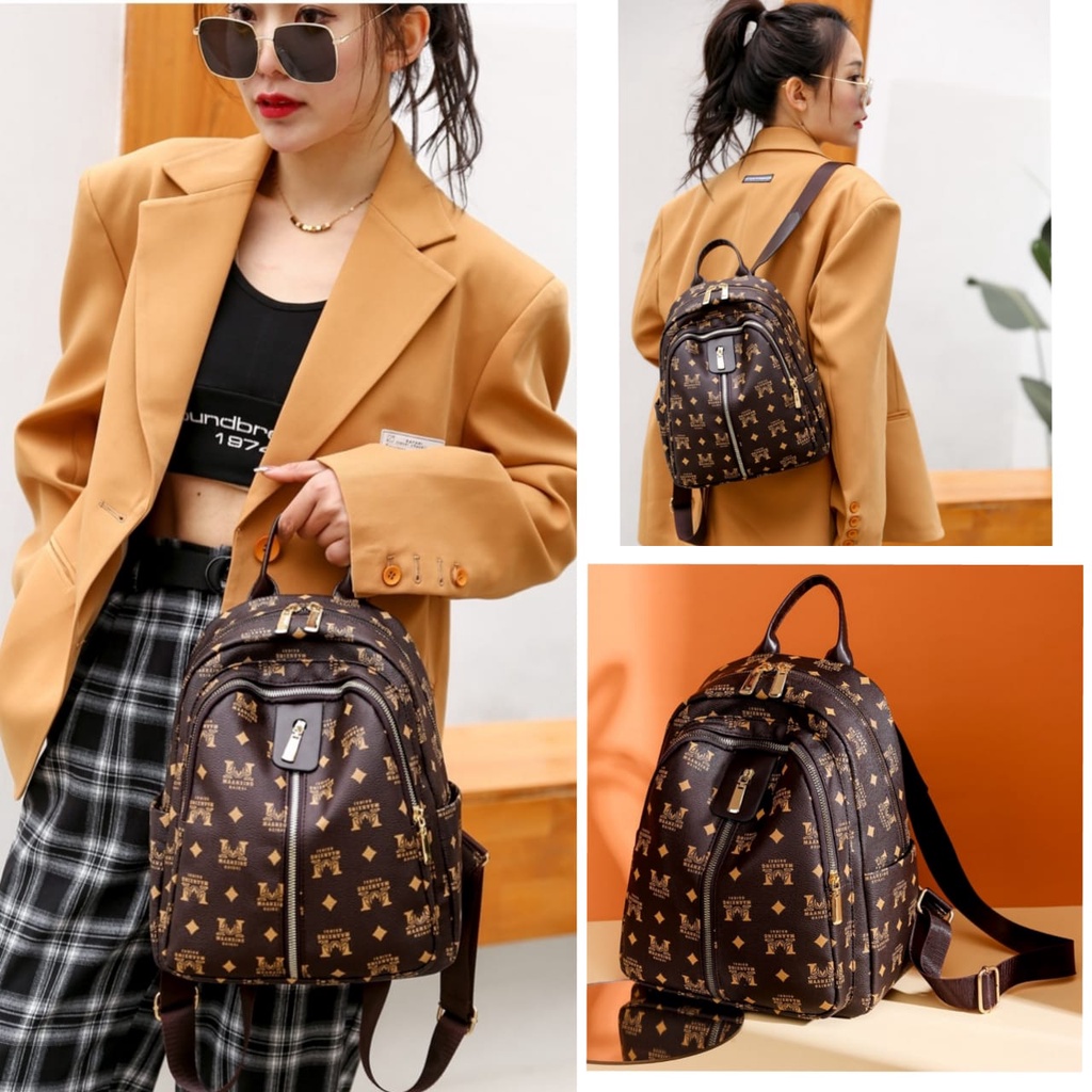 TAS RANSEL WANITA PREMIUM KULIT COKLAT VEILLO TA425B7 BACKPACK SEKOLAH ABG PUNGGUNG KULIAH GENDONG KERJA FASHION KOREA IMPORT MURAH ANTI AIR