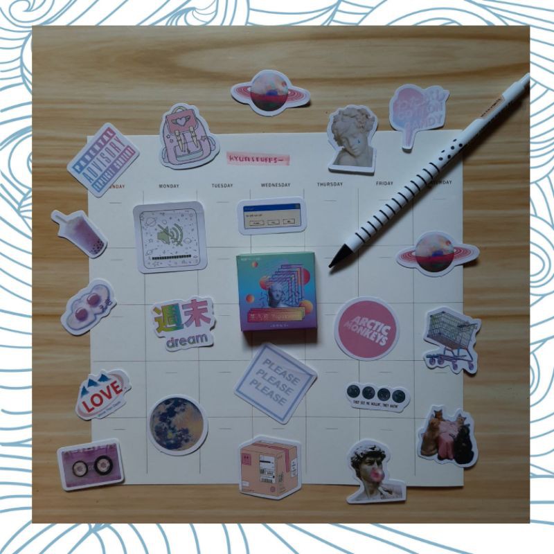 

46Pcs Stiker Motif Cute untuk Scrapbook / Jurnal / Diary