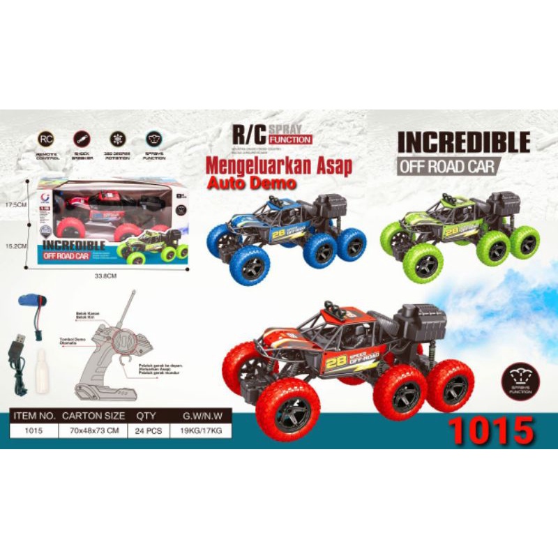 MAINAN MOBIL RC OFF ROAD RODA 6 BISA KELUAR ASAP TERMURAH