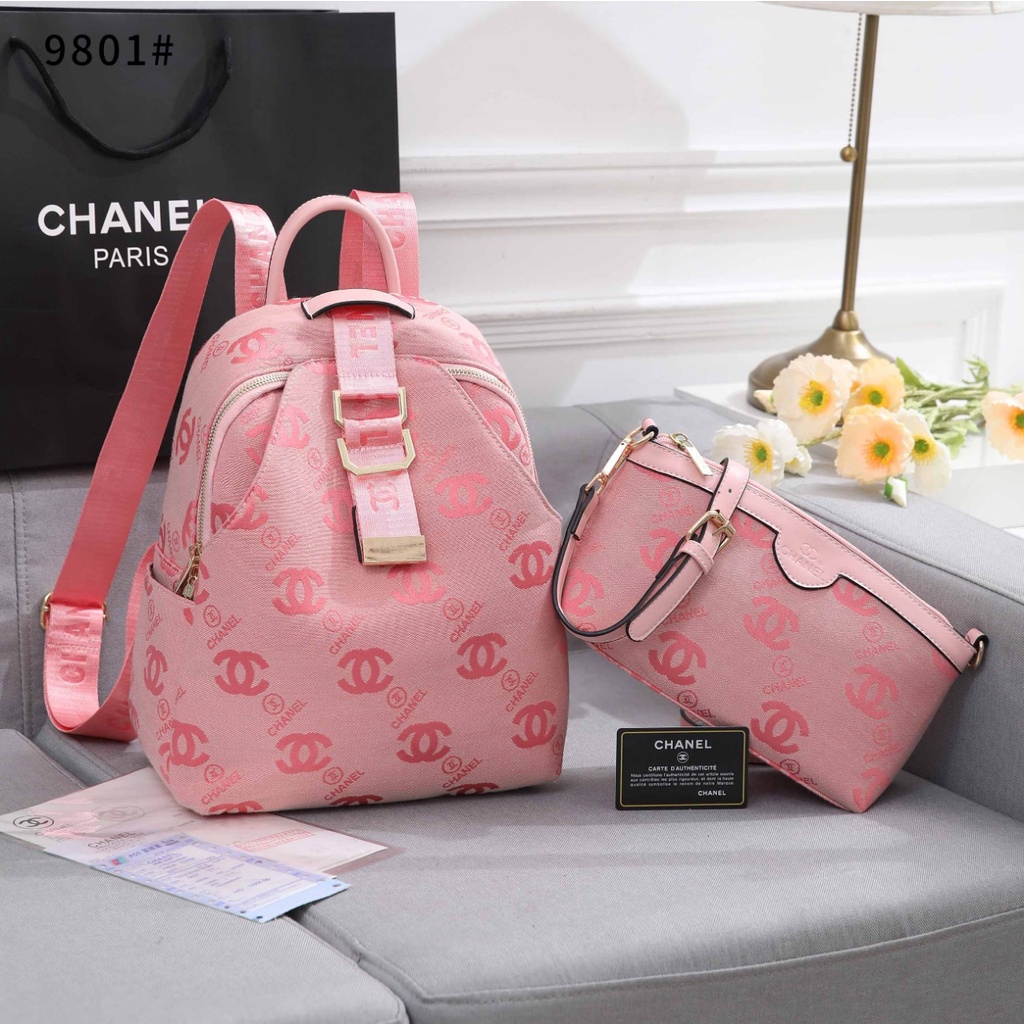 CH Canvas CC Logo Backpack With SlingBag 9801