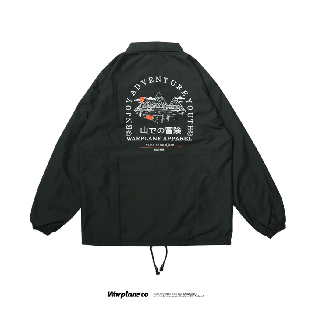 Warplane Coach Jacket / jaket Coach Black ENJOY / Wrpln jaket Pria/ Dewasa