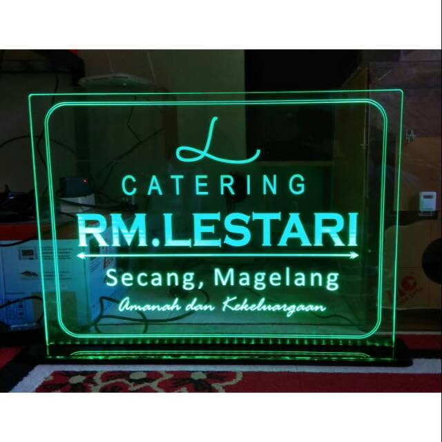 Custom Lampu Plakat Tempat Usaha Ucapan Event Hadiah Anniversary Pernikahan Wedding Wisuda Custom Ba