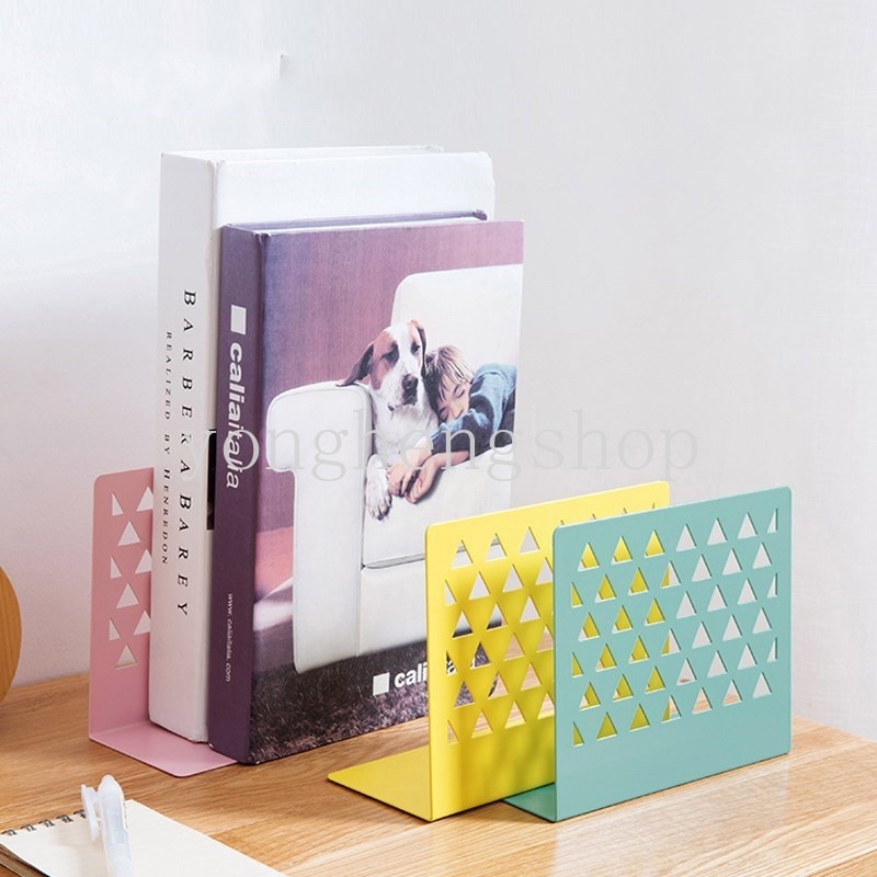 1pc Stand Holder Buku Bahan Besi Desain Hollow Gaya Nordicsimplepelajar Untuk Meja Kantor