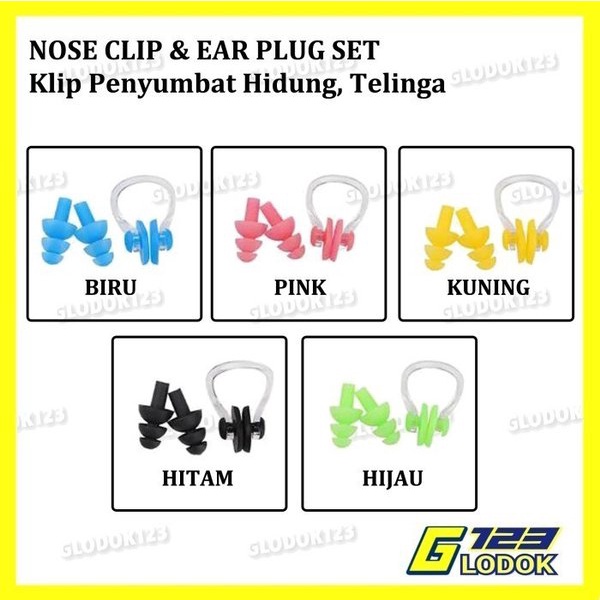 Clip Klip Penutup Penyumbat Hidung Telinga Alat Bantu Renang Earplug