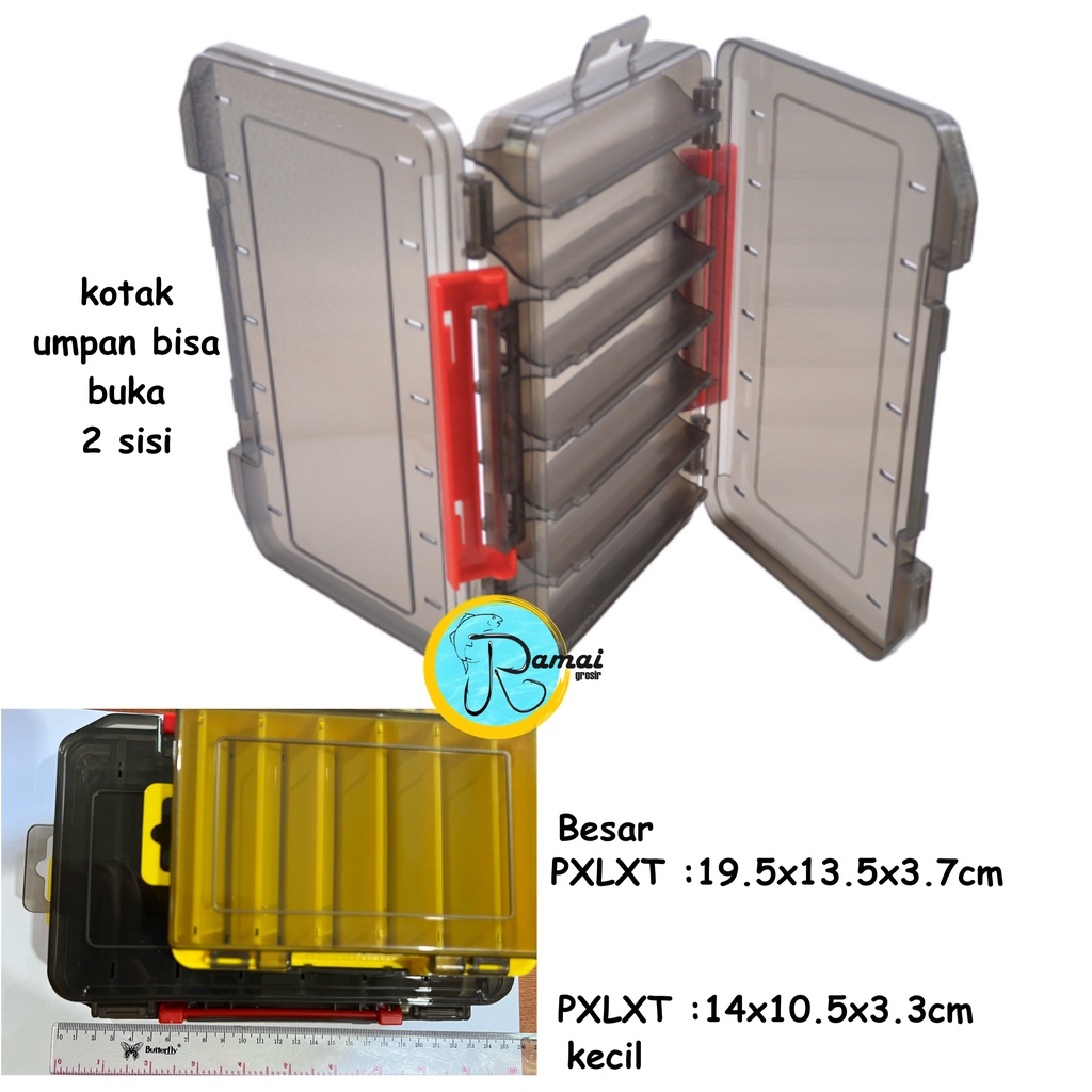 BOX KOTAK UMPAN BUKA DUA SISI /DUA LAYER BOK/TOOLBOX STORAGE/BOX MINNOW/BOX IKAN/BOX PANCING