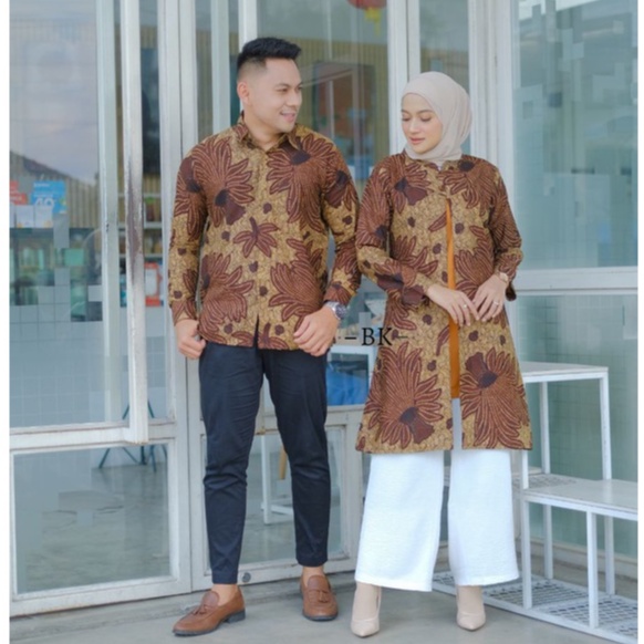 Maura Couple - Sania Ruffle Batik Couple Ori Ndoro Jowi Garansi Termurah Shopee - BATIK MODERN SOLO