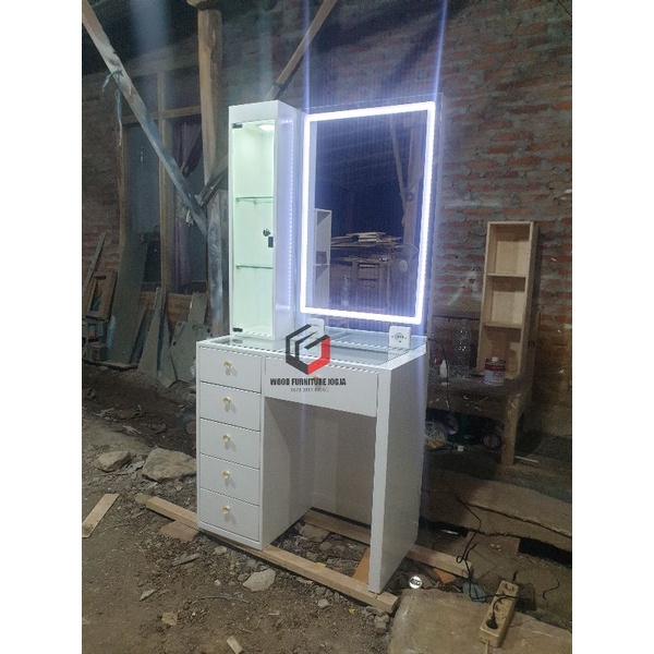 Meja Rias / Meja rias lampu led/ vanity mirror lampu led / meja rias minimalis