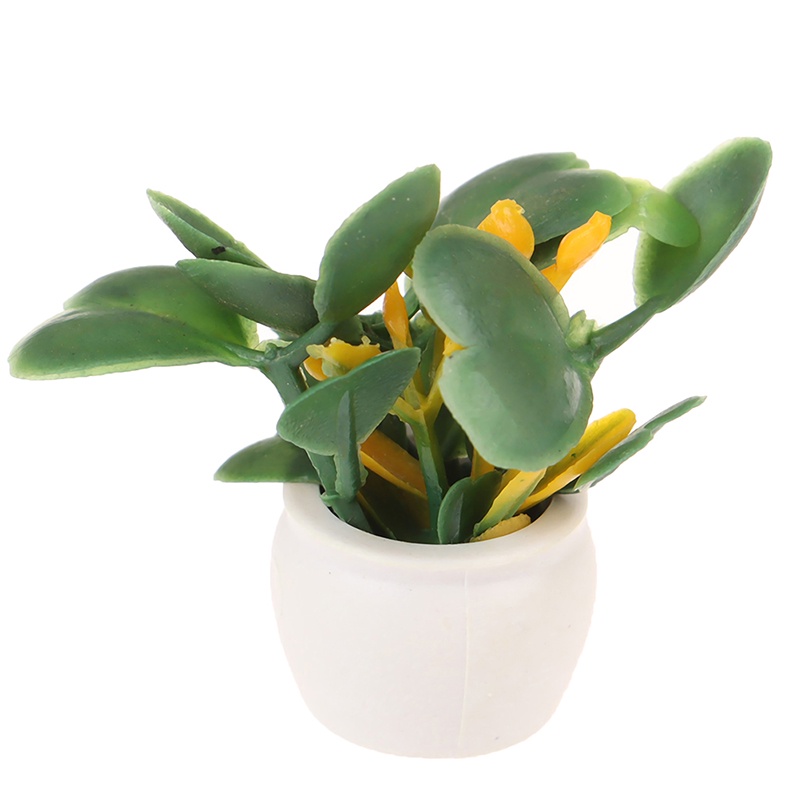 # Kaos T-Shirt Wanita Lengan Pendek Motif Print #Miniatur Pot Tanaman Hijau Skala 1: 12 Untuk Rumah Boneka