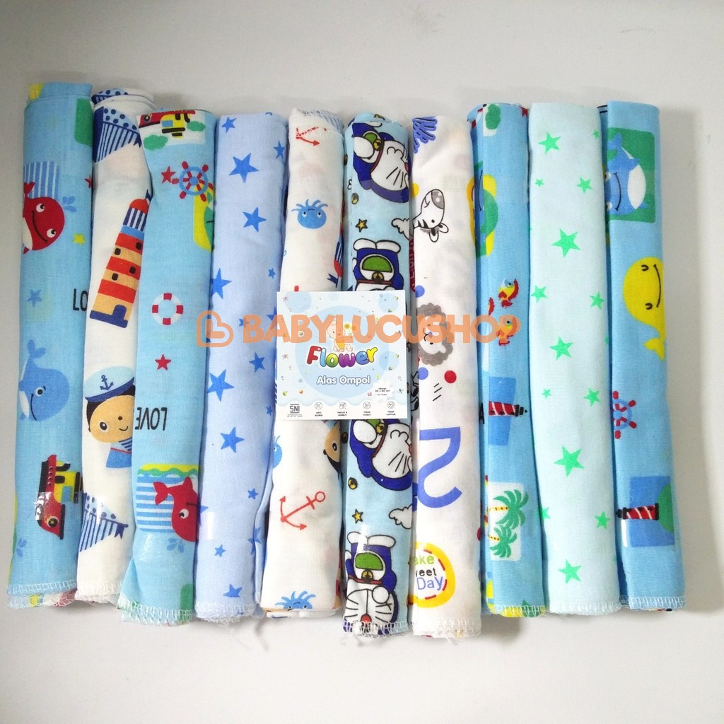 Flower Alas Ompol Bayi Polos Dan Motif  Warna  50 X 60 cm l Isi 10 pcs Drypad