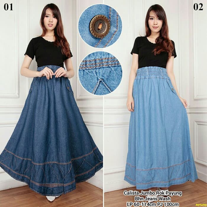 Calista rok payung_Rok jeans payung_umbrella rok jeans_SB