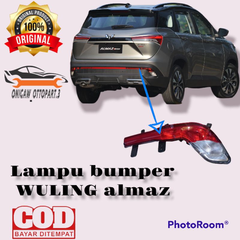 lampu reflektor mata kucing bumper belakang WULING ALMAZ ORIGINAL