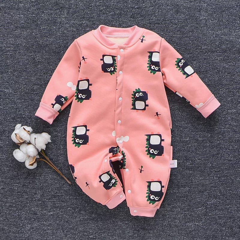 jumper Bayi Kartun hewan dicetak bodysuit Baju bayi Unisex v01-6