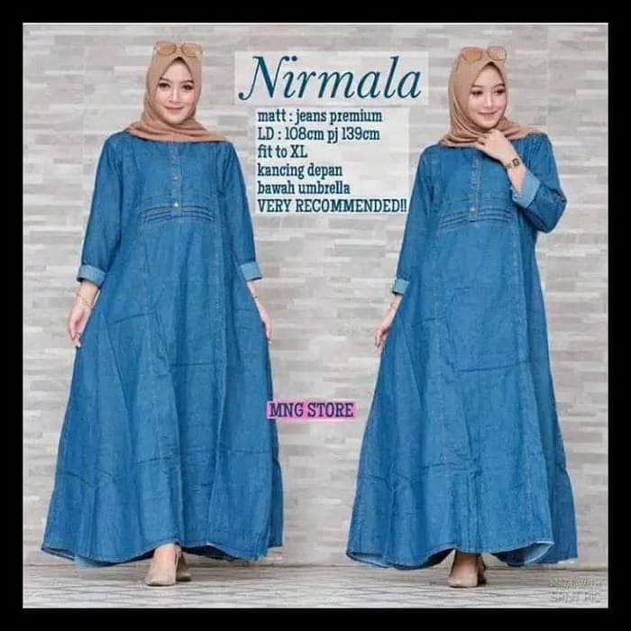 NIRMALA DRESS VICTORIA MAXY JEANS JUMBO BIG SIZE MAXI BR