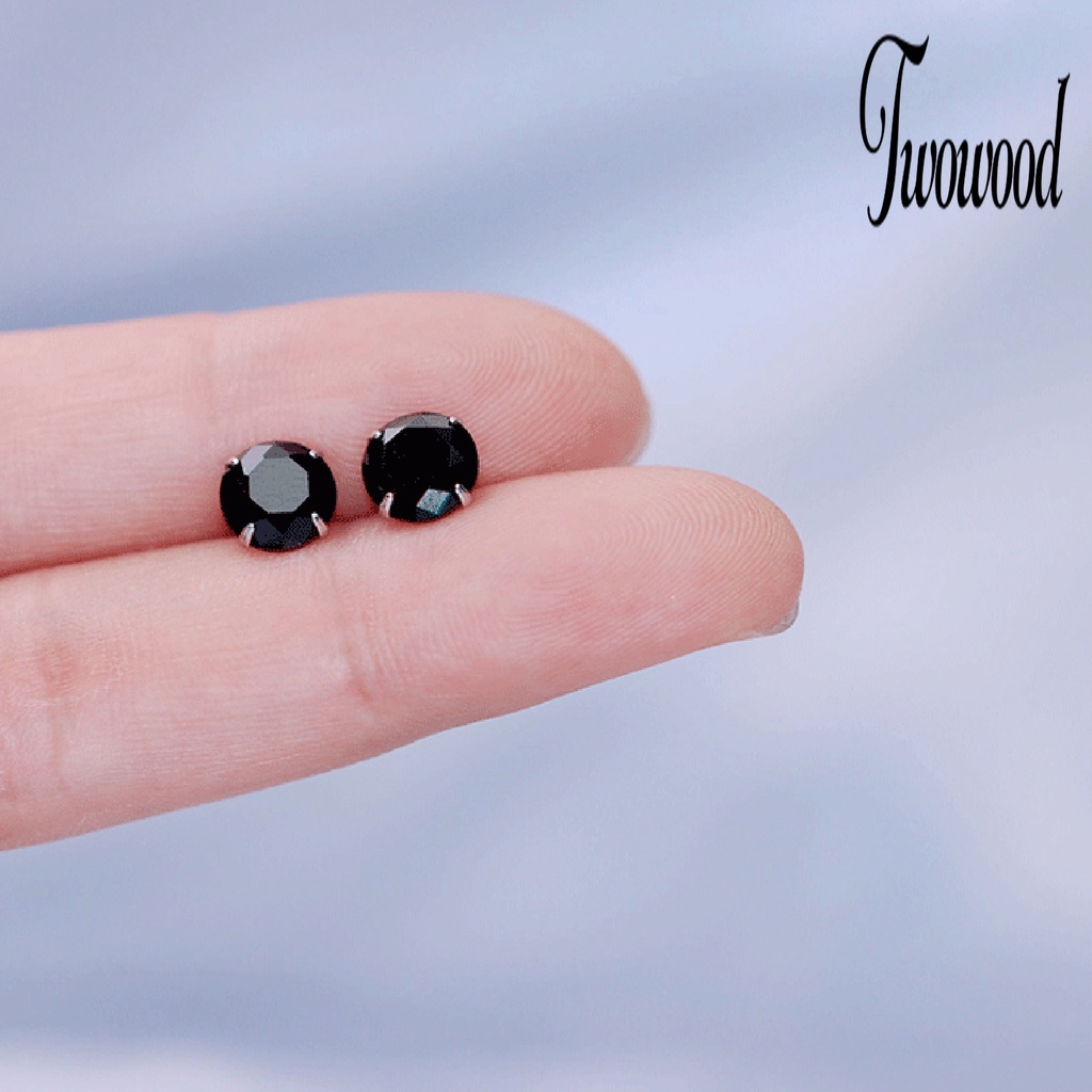 1 Pasang Anting Magnet Tanpa Tindik Bahan Cubic Zirconia Untuk Unisex