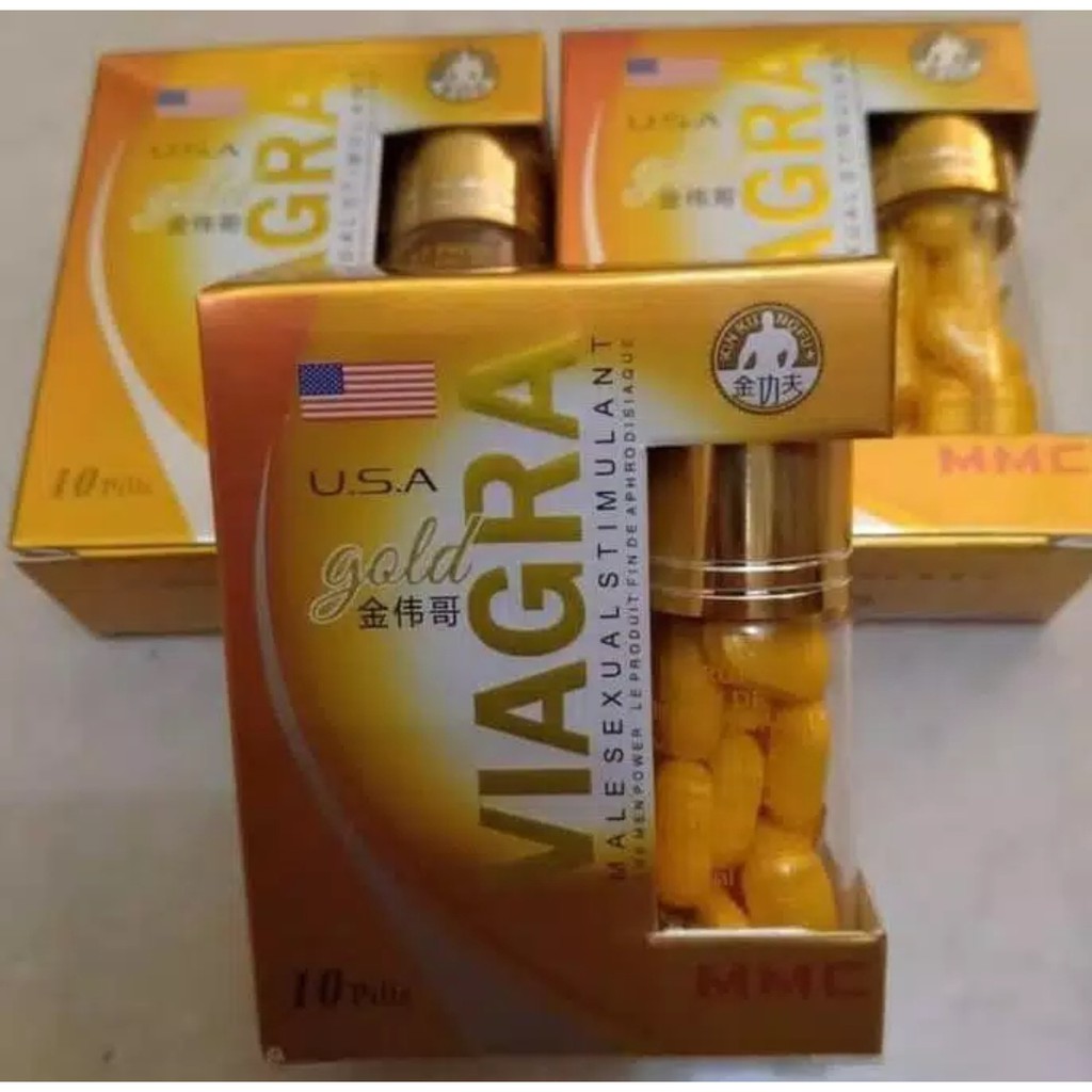 Terbaru Viagra Gold USA 10 butir Asli 100% obat penambah stamina pria perkasa tahan lama Topcer