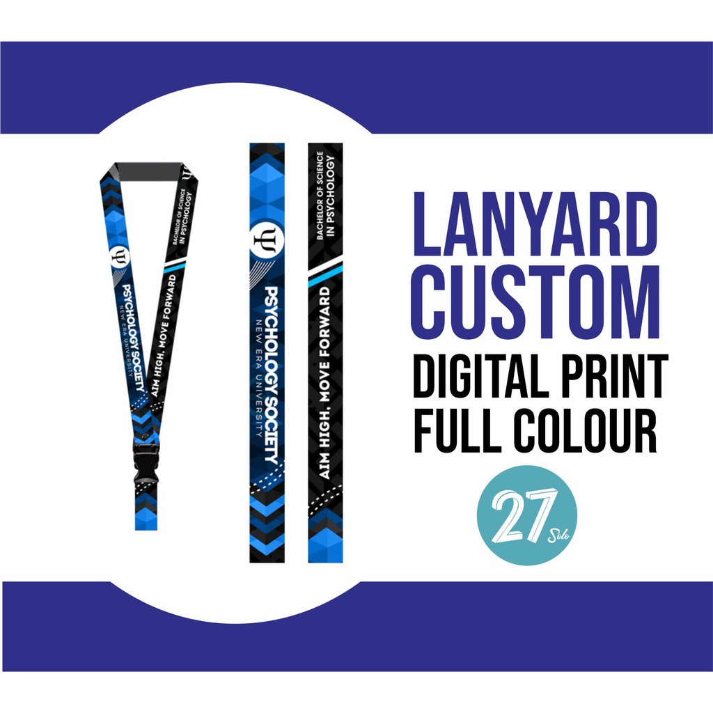 

LANYARD CUSTOM DIGITAL PRINT 2 cm 2 Sisi Tali / Gantungan / Tali ID CARD (MINIMAL ORDER 10 PCS)