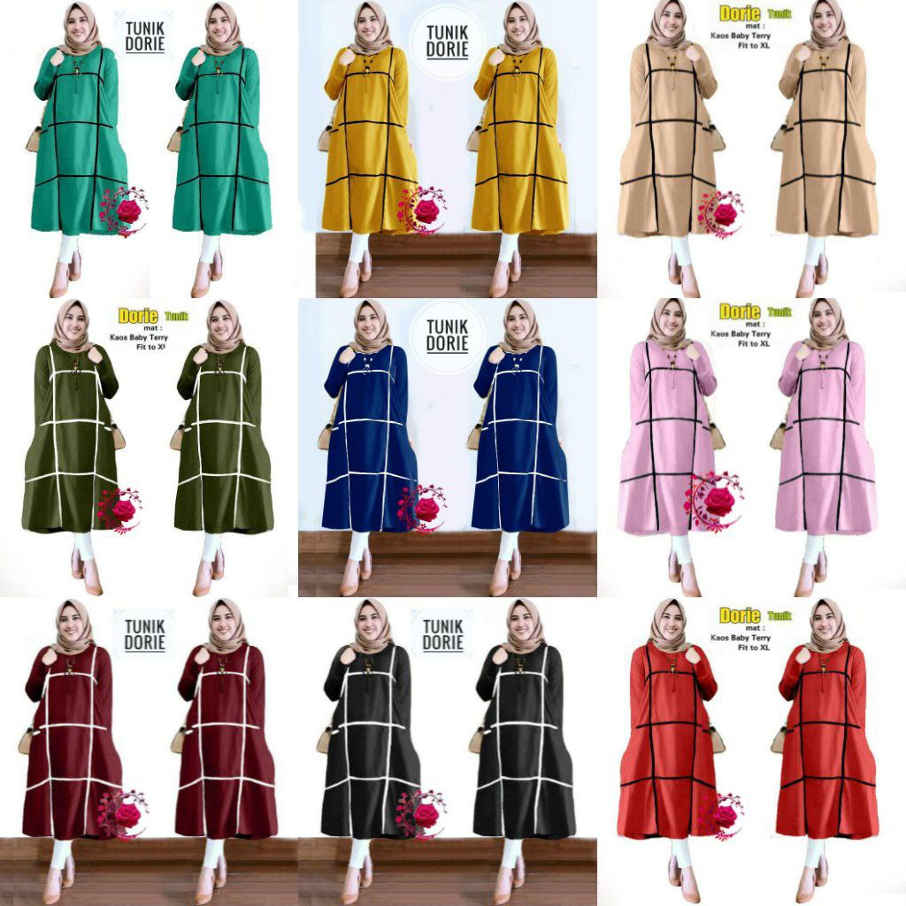 TUNIK DORIE FASHION WANITA / PAKAIAN WANITA TERBARU / DRESS TUNIK OVERSIZE