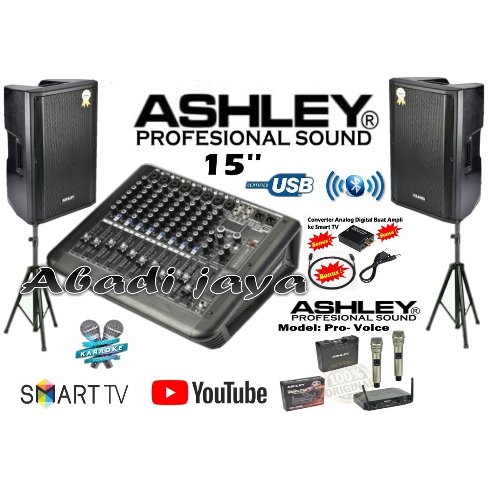 paket sound system ashley ym400p ashley lm800p 15 inch garansi resmi