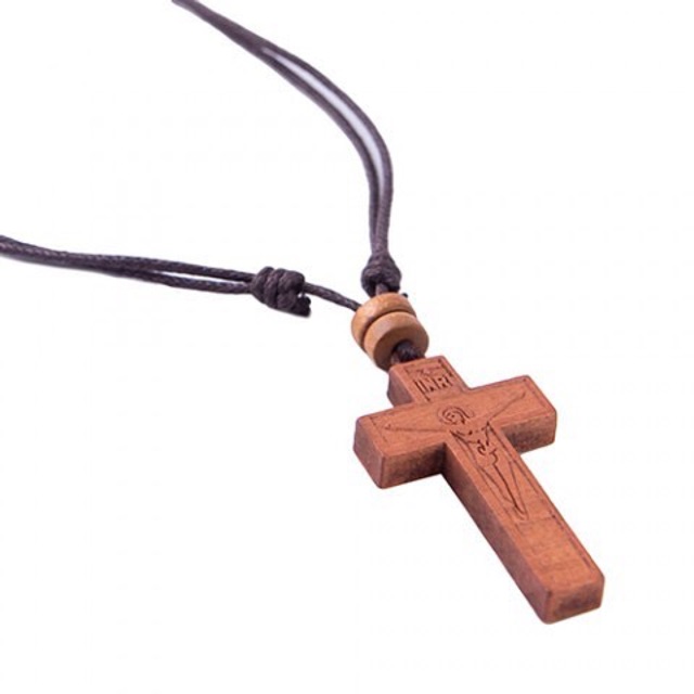 Kalung Salib Kayu Jerusalem Ukiran