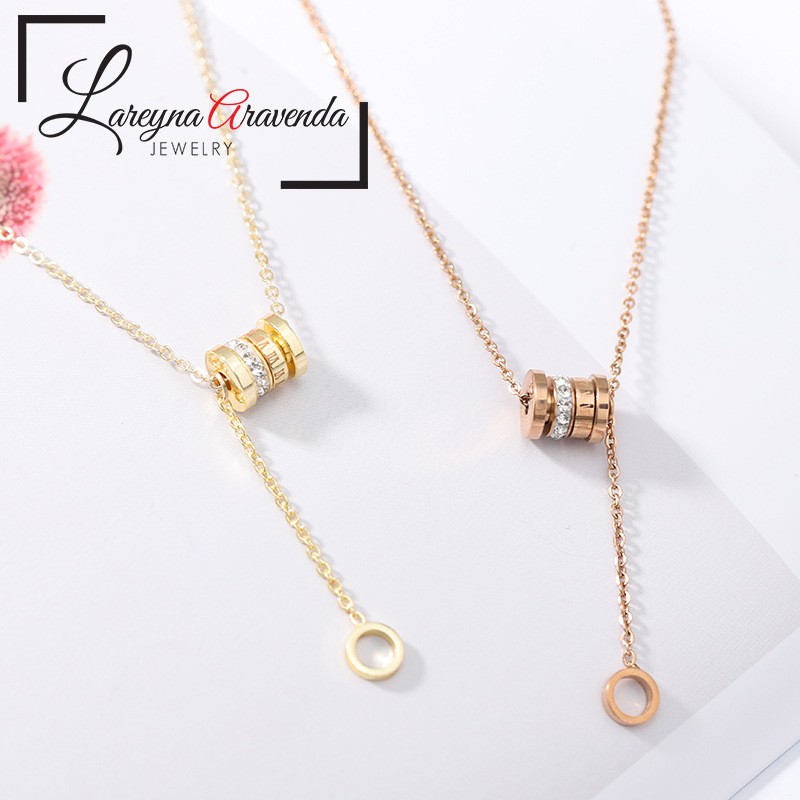 Kalung &amp; Liontin Wanita Titanium Model Crystal Tube KT005