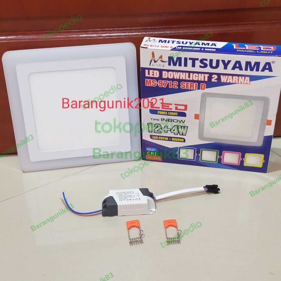 Barangunik2021-Lampu LED downlight 12 + 4 Watt warna Mitsuyama Ms 9712 seri D/Lampu Dinding Warna