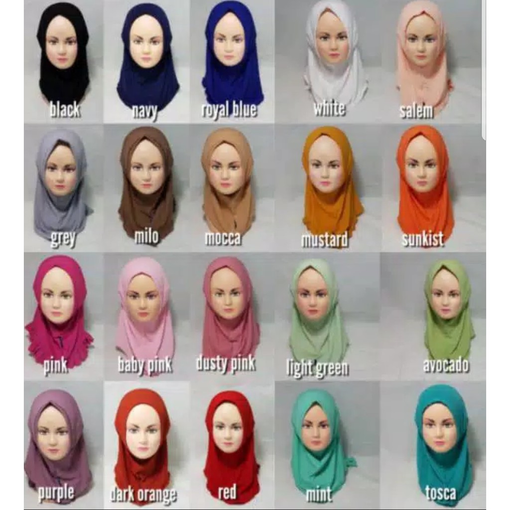 Hanaroo Hijab Jilbab Bayi &amp; Anak (0-5 tahun) Polos Bahan Jersey BA-03