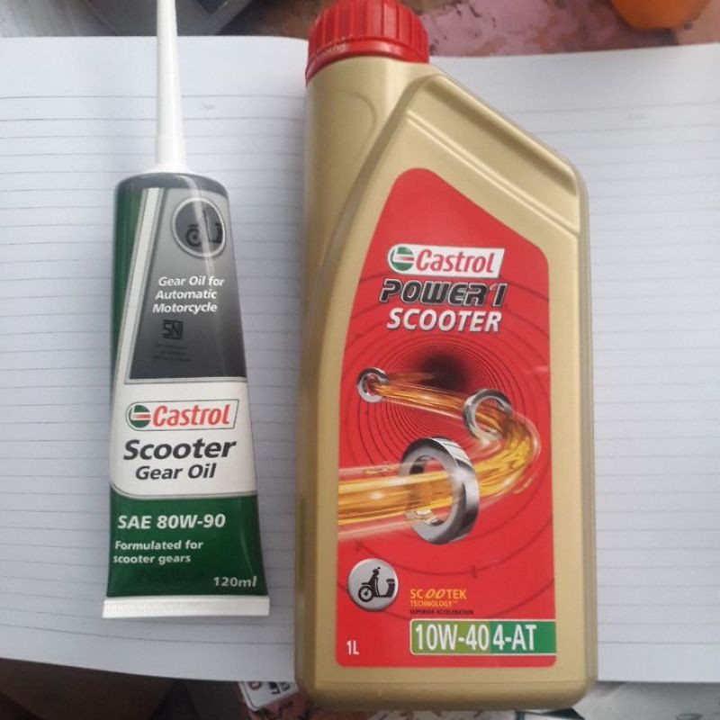paket oli motor matic castrol power 1 matic 1L dan oli gardan