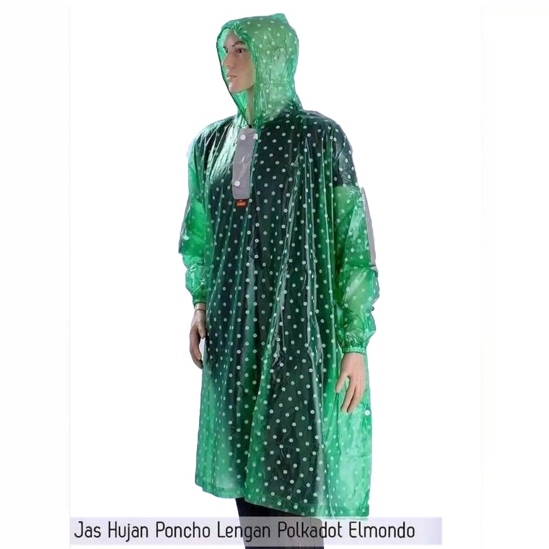 PORMO TERBARU Jas Hujan Polkadot Poncho Lengan Kelelawar Jumbo Elmondo 713 Premium Kualitas Terbaik Anti Rembes/ Jas Hujan Polkadot Murah / Jas ujan Wanita Pria Laris / Jas Hujan Terusan Jas Hujan Termurah Kekinian