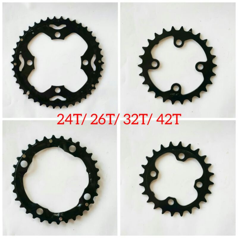 chainring 24T 26T 32T 33T 42T bcd 104 dan bcd 64 bahan baja