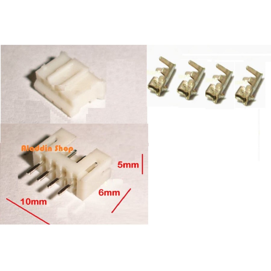 1pasang Mini Micro JST PH2.0 PH 2.0 4Pin Connector plug Mikro JST Plug 4P Konektor male female