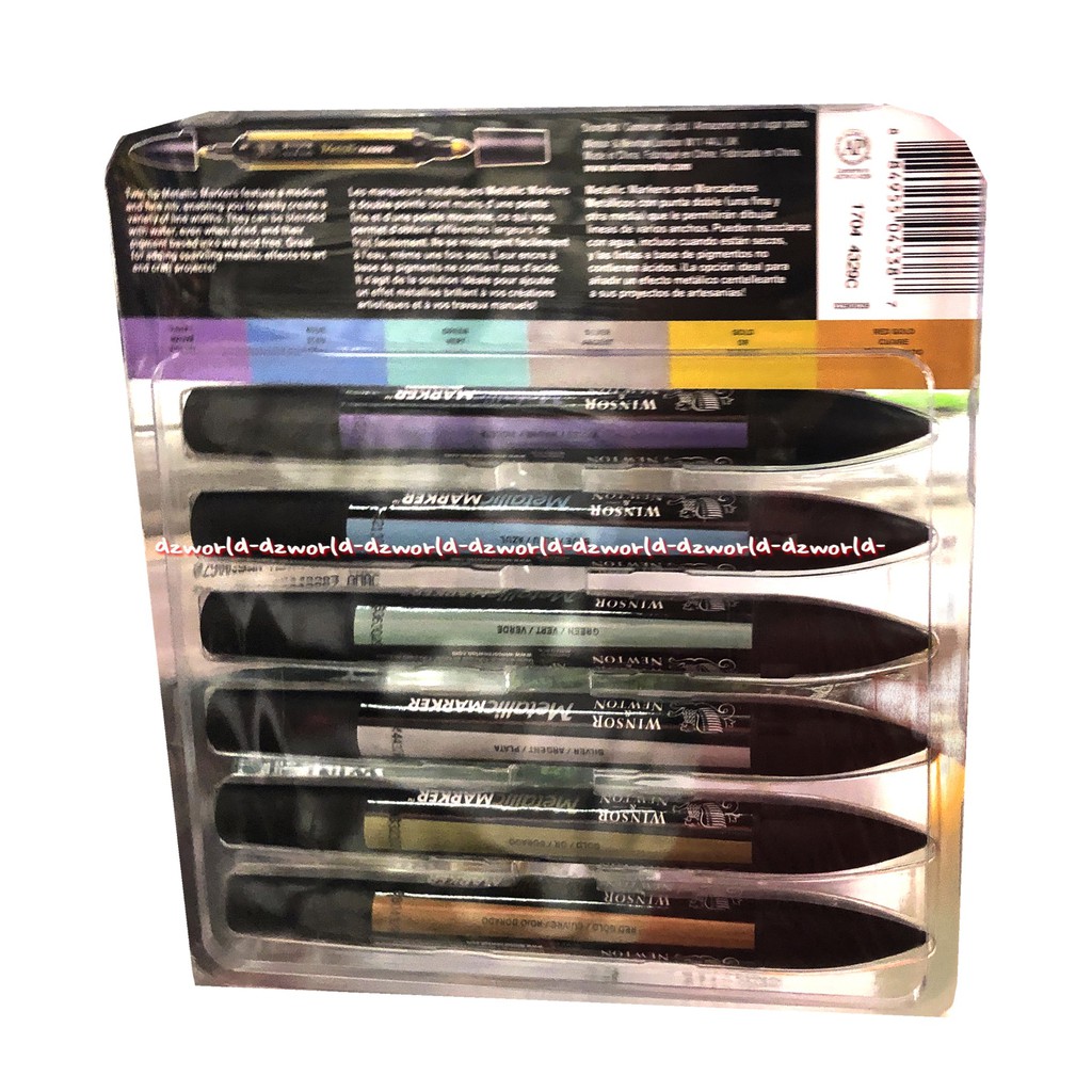 Winsor &amp; Newton Metalic Marker 6pcs Spidol Warna Metalik