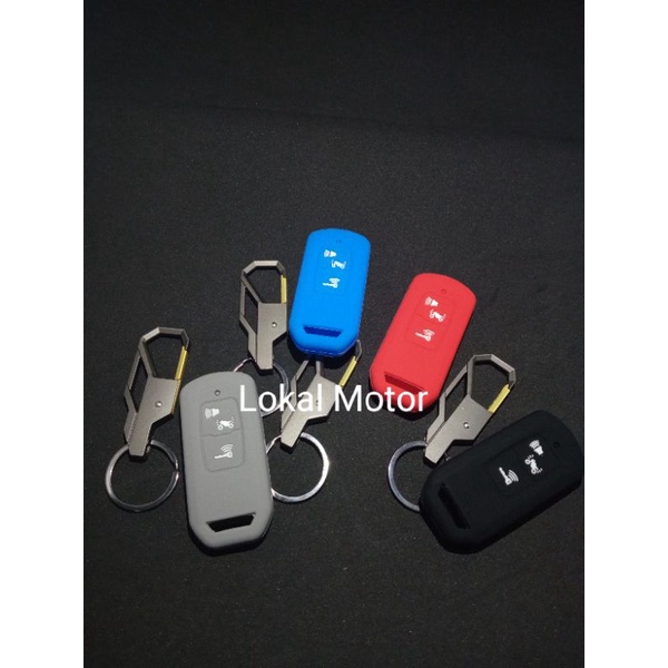 PAKET GANTUNGAN KUNCI POLOS DAN COVER SILICONE REMOTE keyless honda ADV 160 PCX 160 VARIO 160