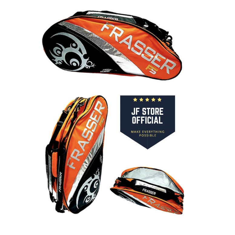 tas raket badminton frasser hiroshima orange original