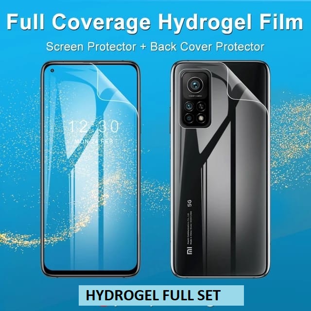 XIAOMI 11T 11 T PRO MI 10T MI 10 T PRO ANTI GORES HYDROGEL CLEAR FULL SET DEPAN DAN BELAKANG BENING FRONT AND BACK PLASTIK SCREEN GUARD DAN PELINDUNG BELAKANG SKIN GARSKIN ANTI JAMUR