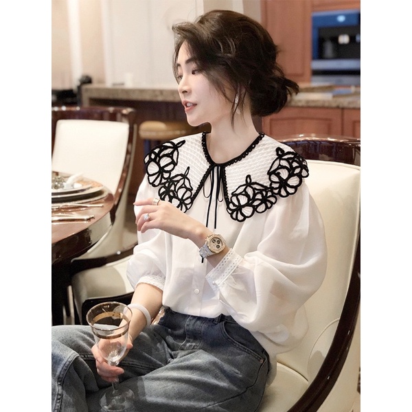 Arsya Blouse / Baju Atasan Wanita Import Kerah Brukat