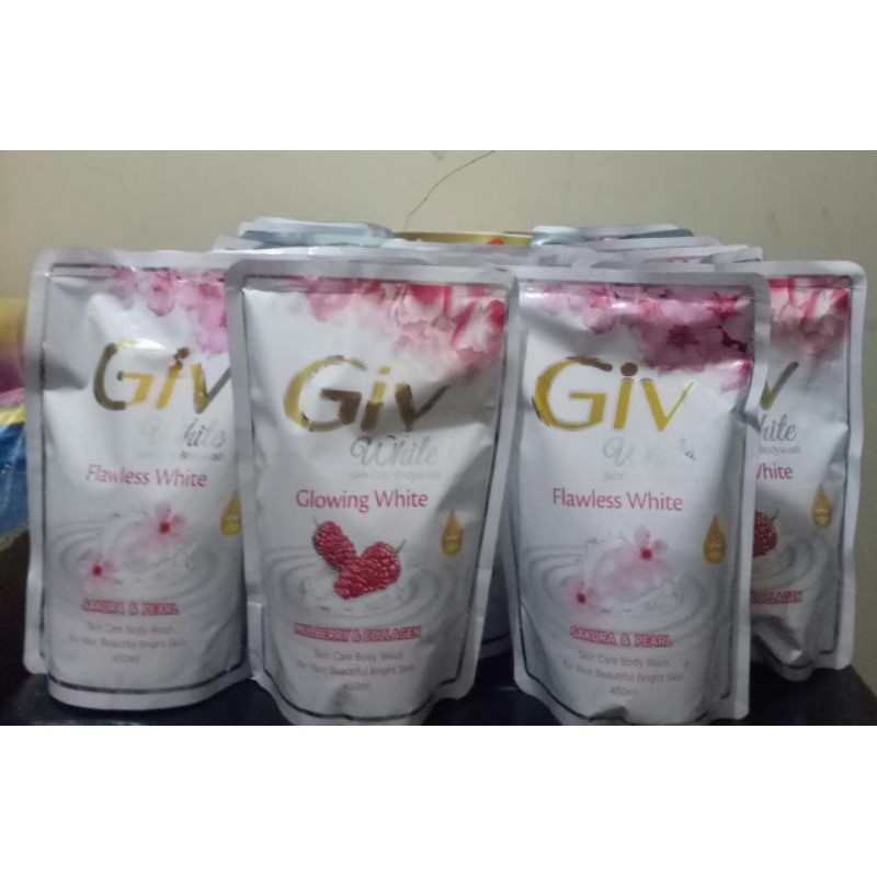 GIVE BODY WASH sabun mandi cair GIV body wash whaite 450 ml