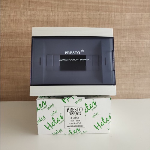 Presto Box MCB 8 Group Inbow Tanam Tutup Transparant Heles Box Kotak MCB