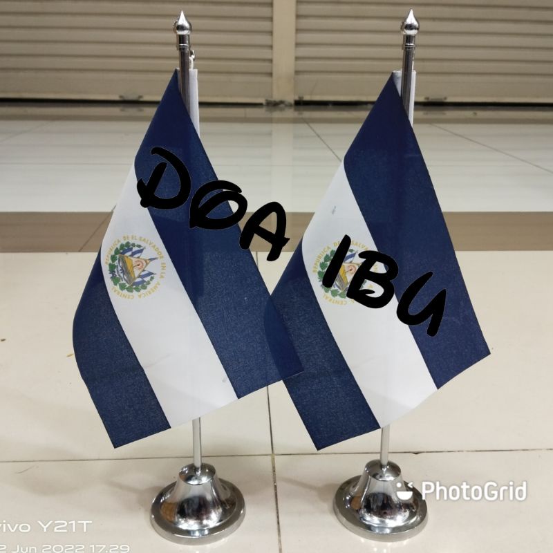 

best seller tiang stenlis meja+bendera EL SALVADOR ready stock