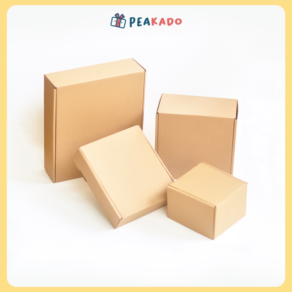 Dus Kraft Polos 20x20x11,5 cm Packaging Tebal Kokoh untuk Hampers Corrugated Box