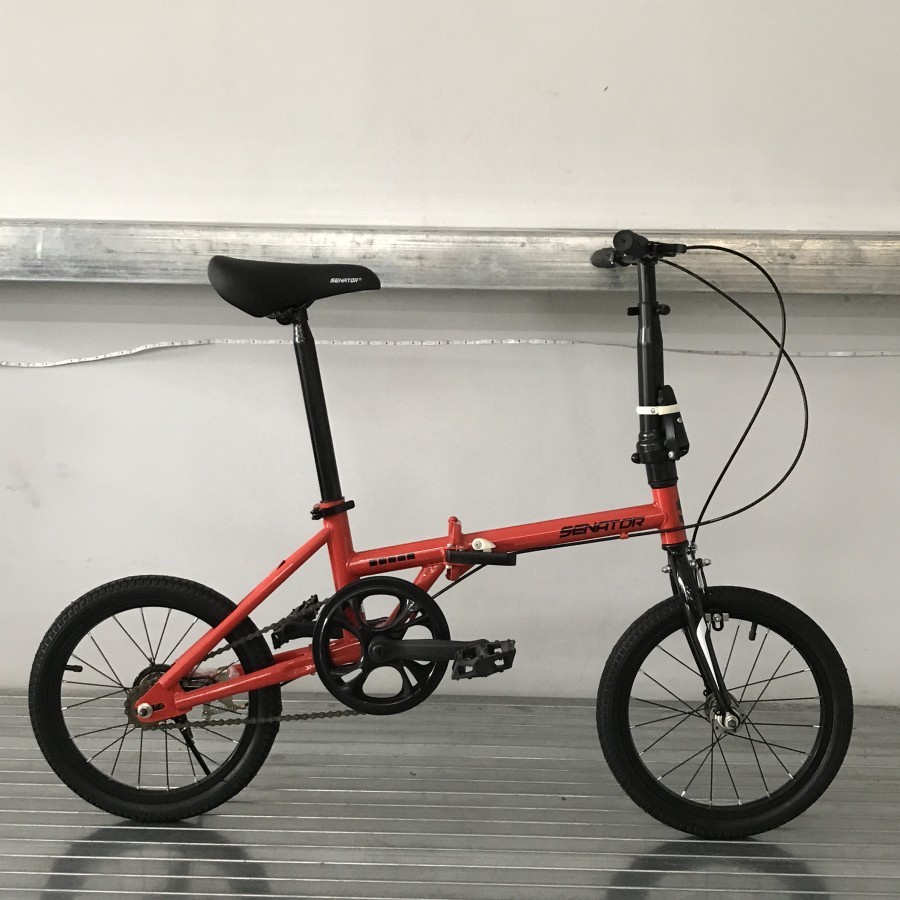 Sepeda Lipat 16 inch Senator Folding Bike - 1 speed-merah