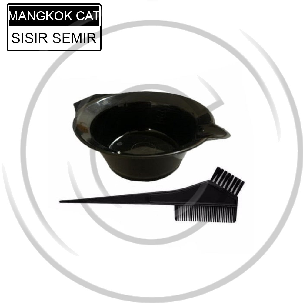 Set Paket Mangkok Cat Rambut Sisir Kuas Semir Peralatan Salon - Mangkok + sisir - CO