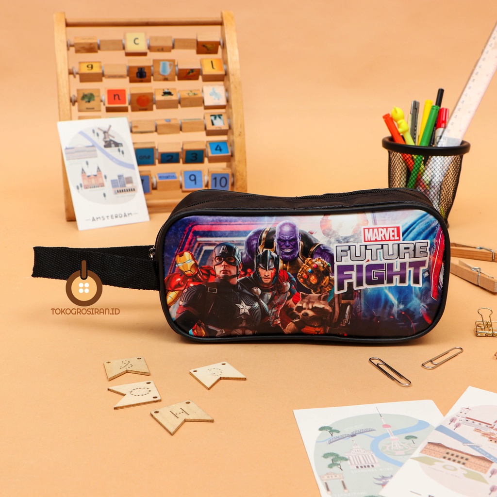 TOKOGROSIRAN.ID - KOTAK PENSIL ANAK COWOK MARVEL PENCIL CASE PREMIUM MURAH