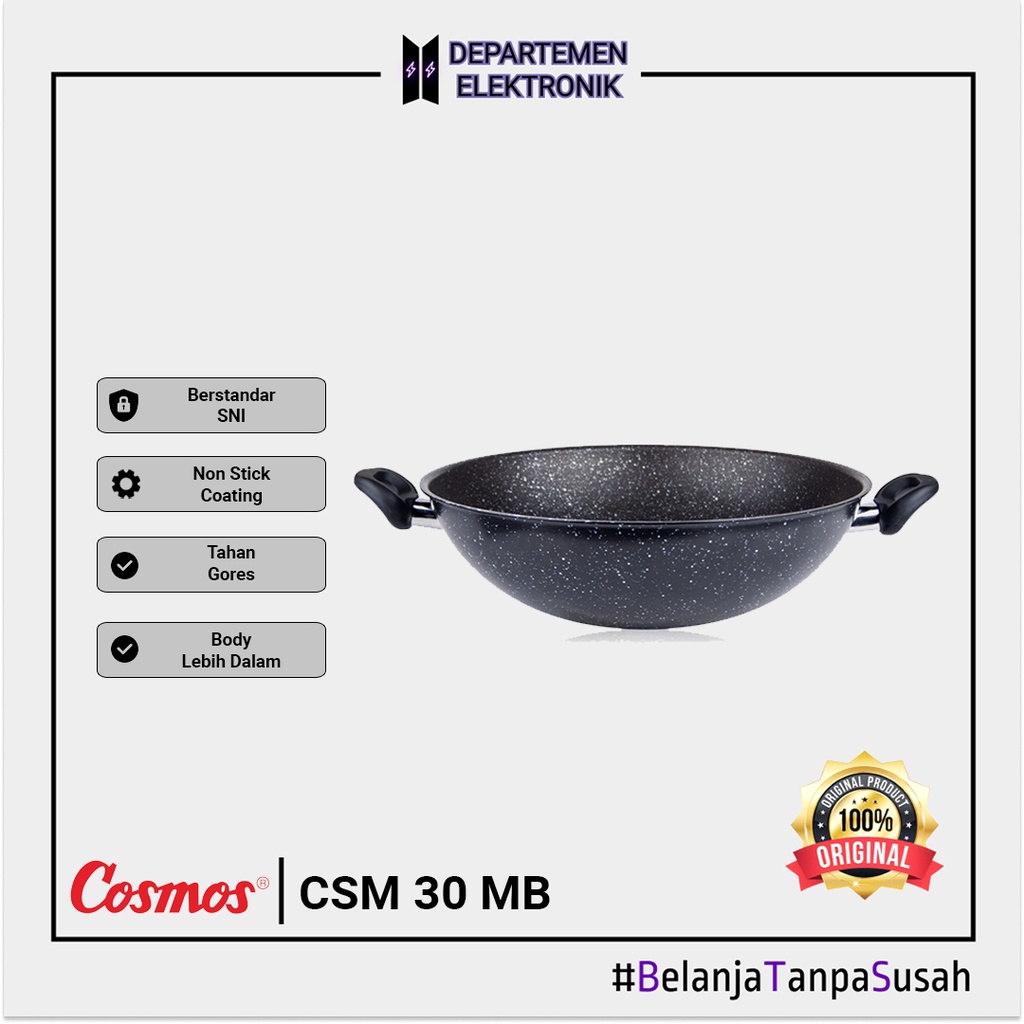 Ceraflon Cosmos Marble CW 30 MBF – Non Stick Wok Pan 30 cm MURAH BANGET / GARANSI RESMI